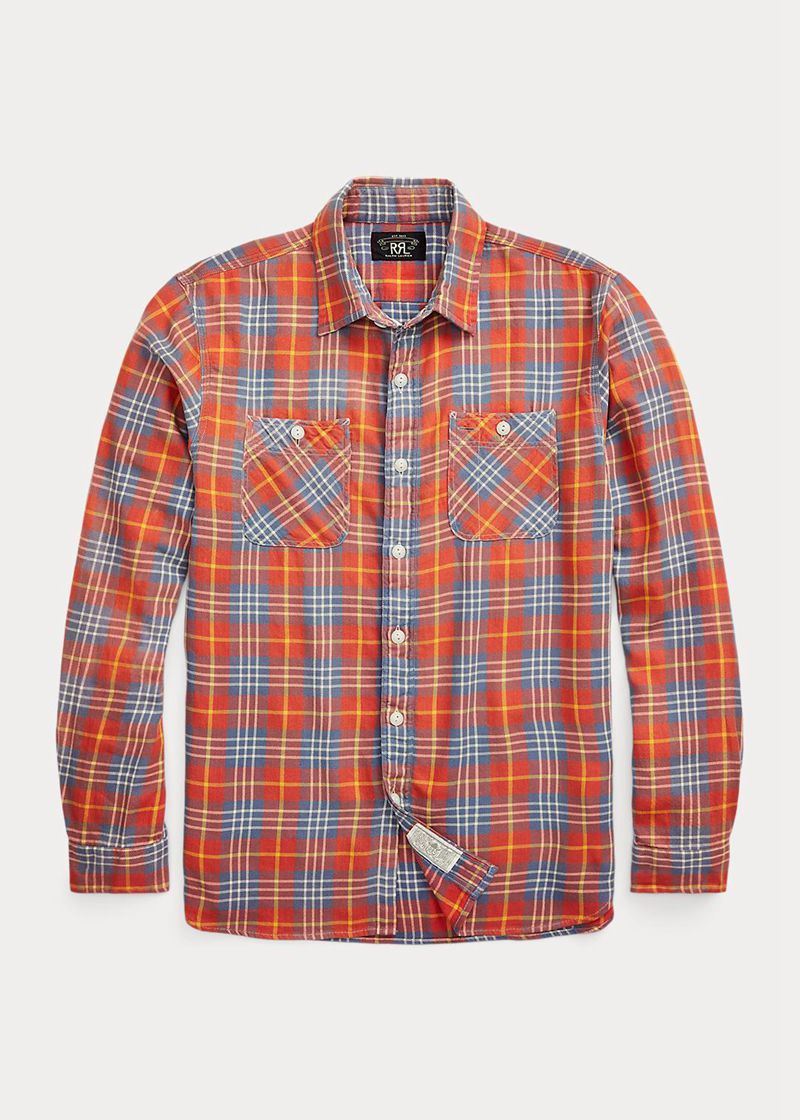 Camisas RRL Hombre Plaid Twill Work Chile Multicolor QGZOH-6145